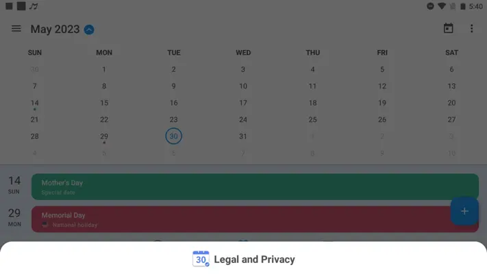 Calendar android App screenshot 12